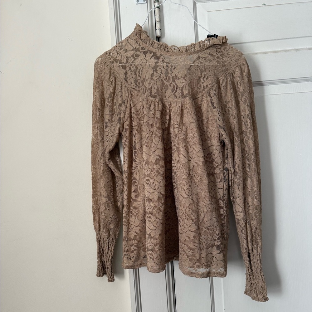 Tan Lace Blouse/Top